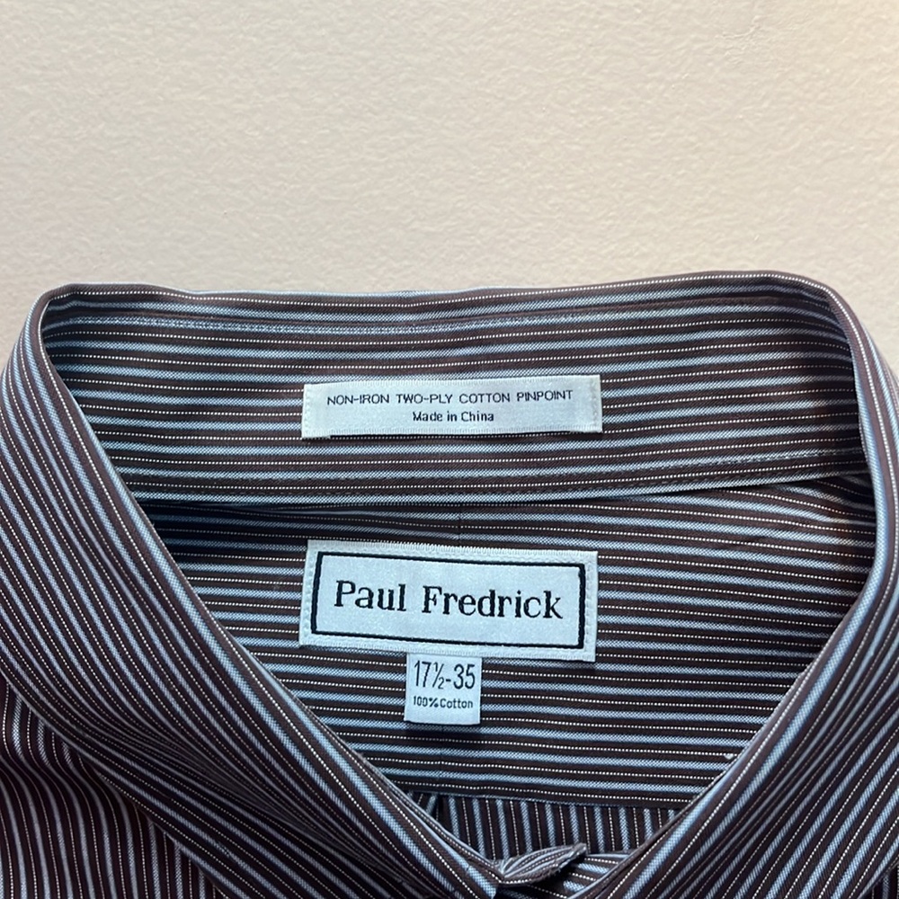 Paul Fredrick Black Striped Men's Shirt - Picture 3 of 6